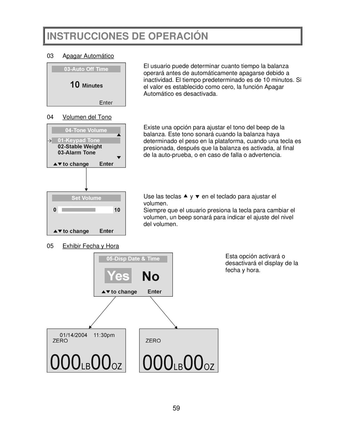 Health O Meter 2650KL operation manual Instrucciones DE Operación 