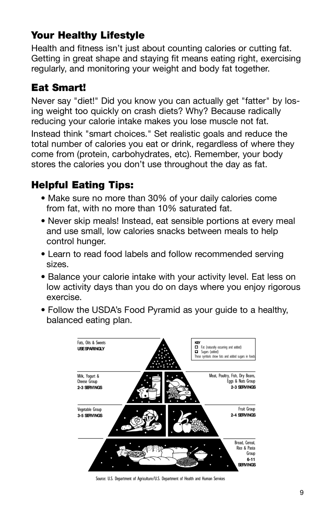 Health O Meter BFM950 user manual Your Healthy Lifestyle, Eat Smart, Helpful Eating Tips 