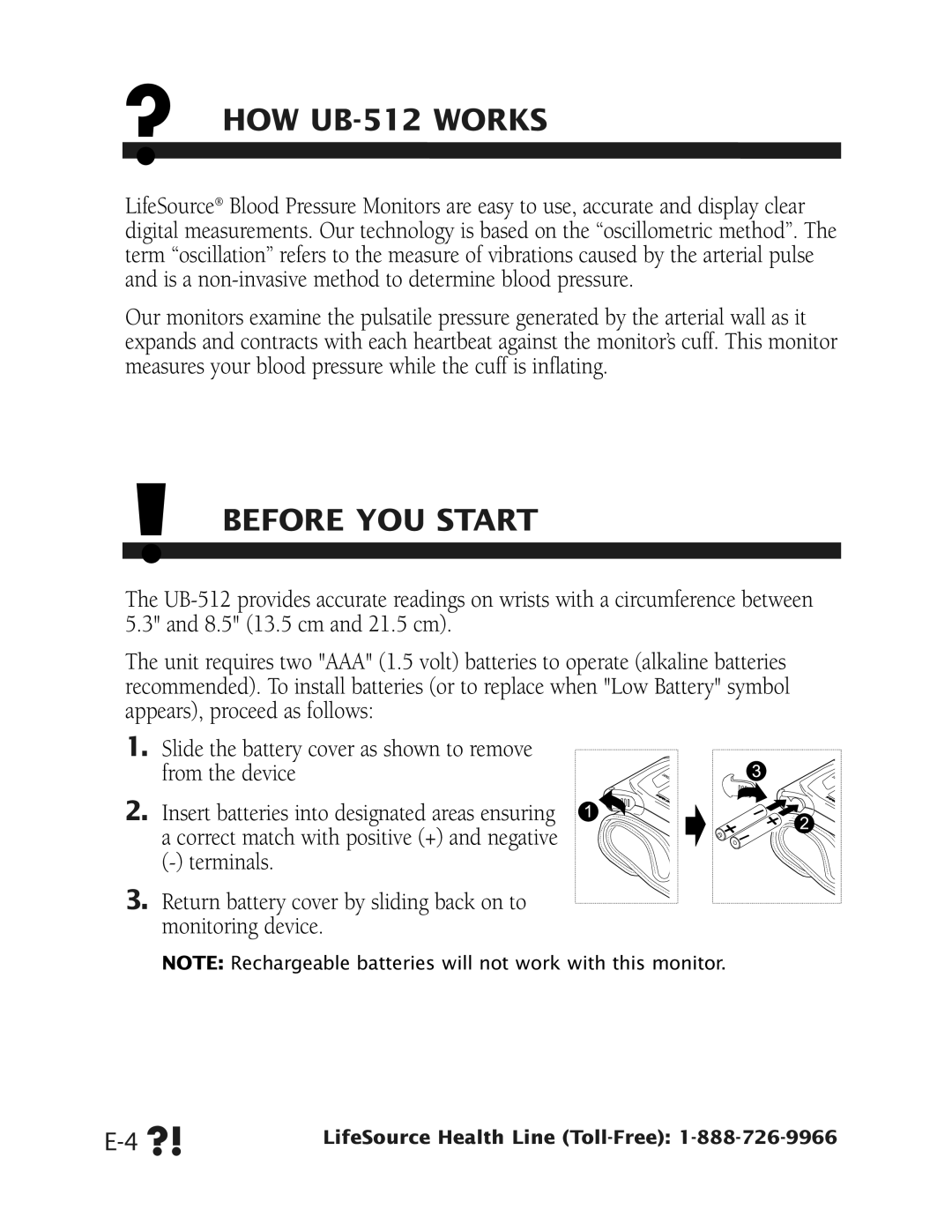 Health O Meter manual ? HOW UB-512 Works, Before YOU Start 