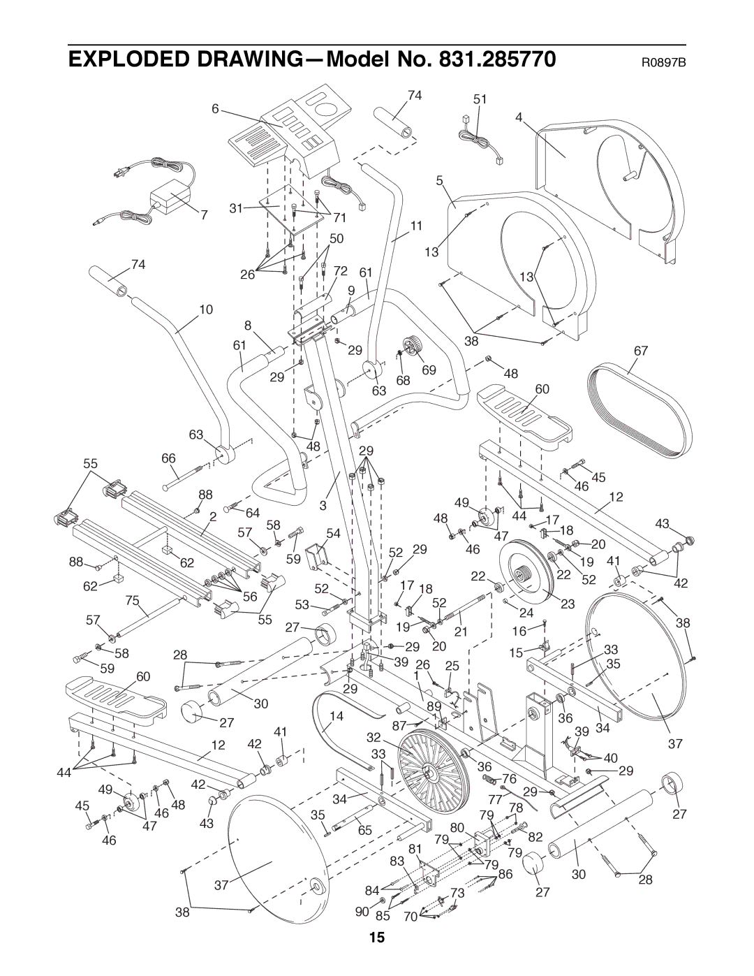 Healthrider 831.285770 manual Exploded DRAWINGÑModel No 