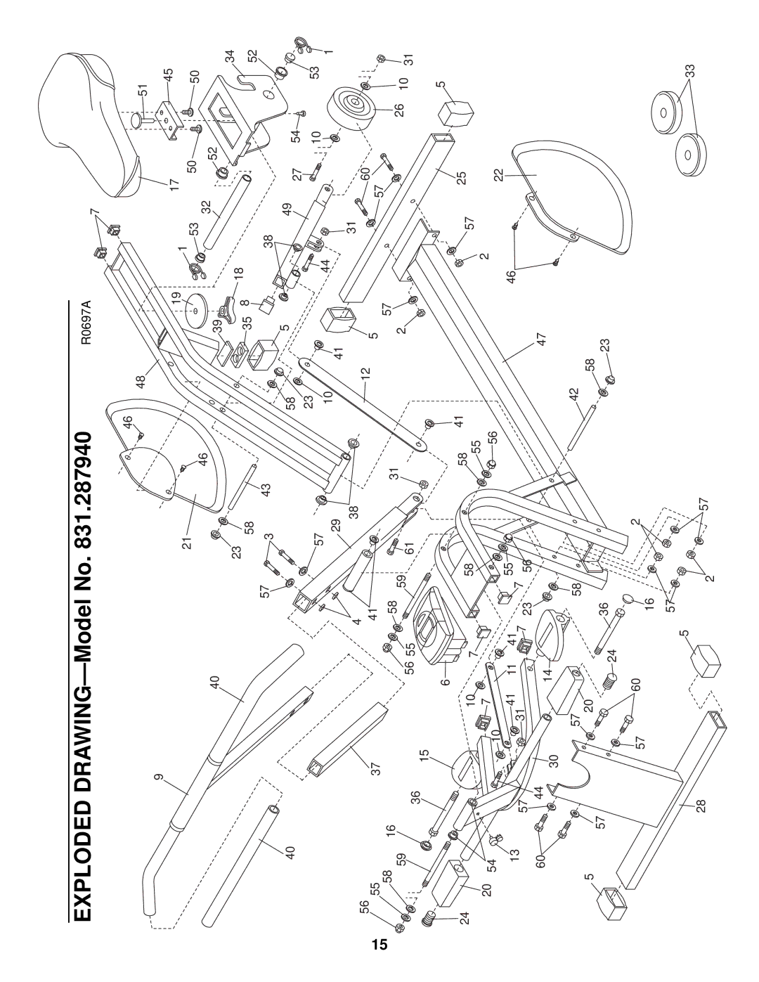 Healthrider 831.287940 manual Exploded DRAWING-Model No 