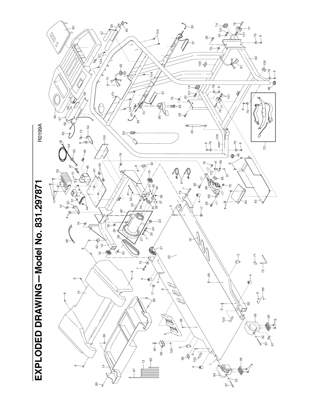 Healthrider 831.297871 manual Exploded DRAWINGÑModel No 