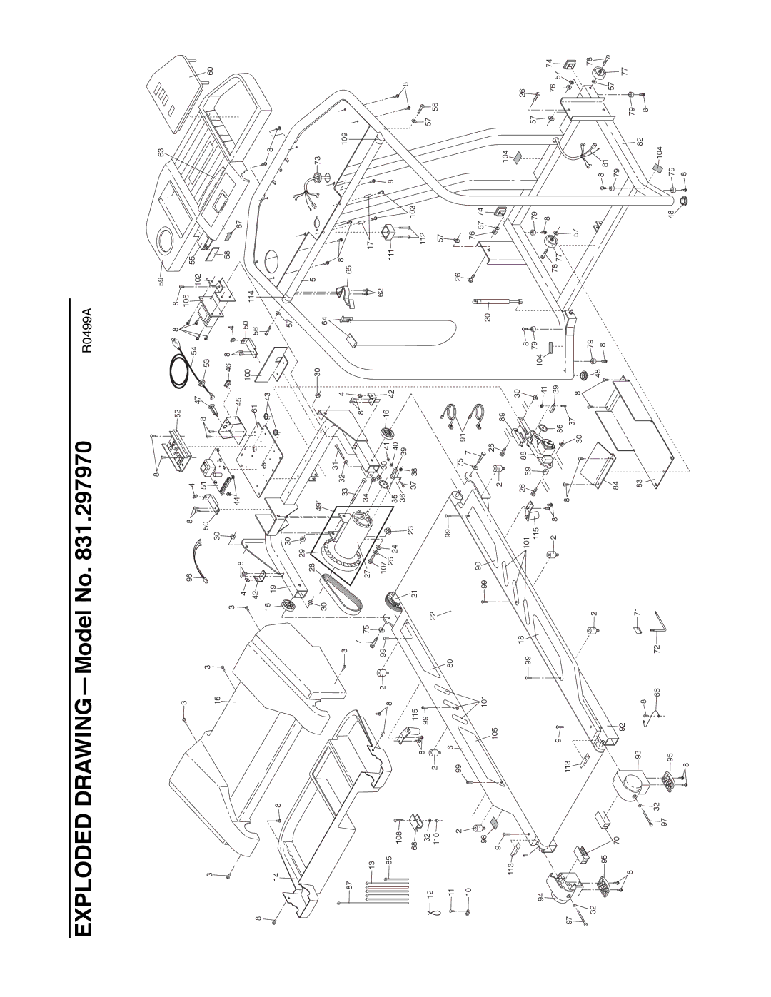 Healthrider 831.297970 manual Exploded DRAWINGÑModel No 