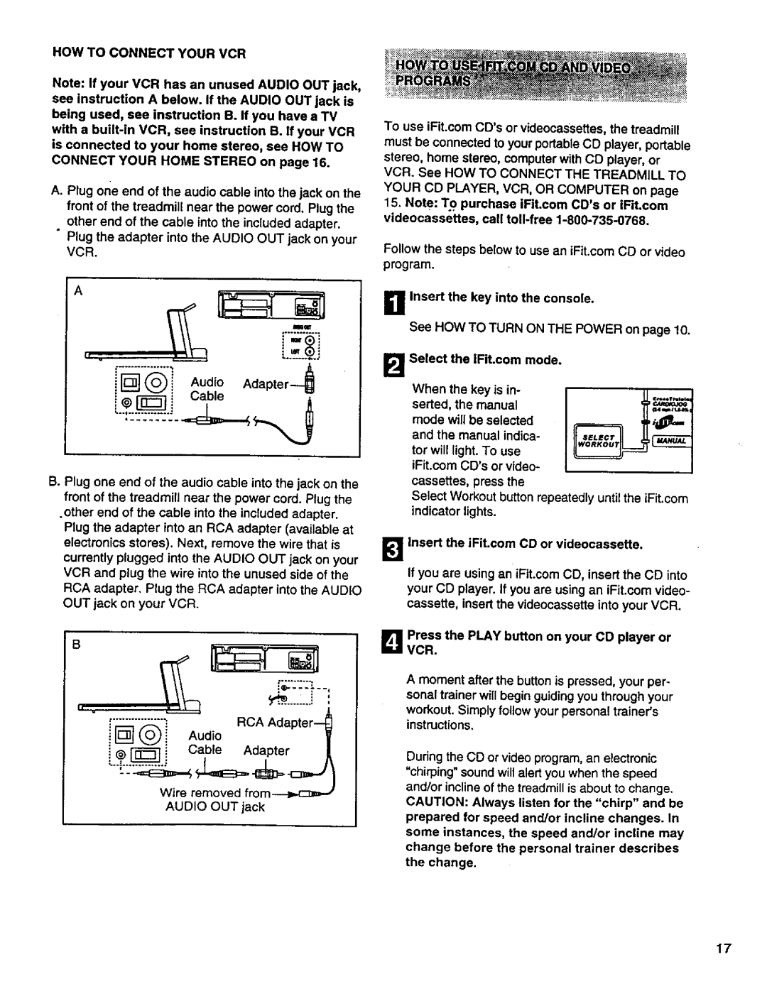 Healthrider 831.299301 manual HOW to Connect Your VCR, Change 