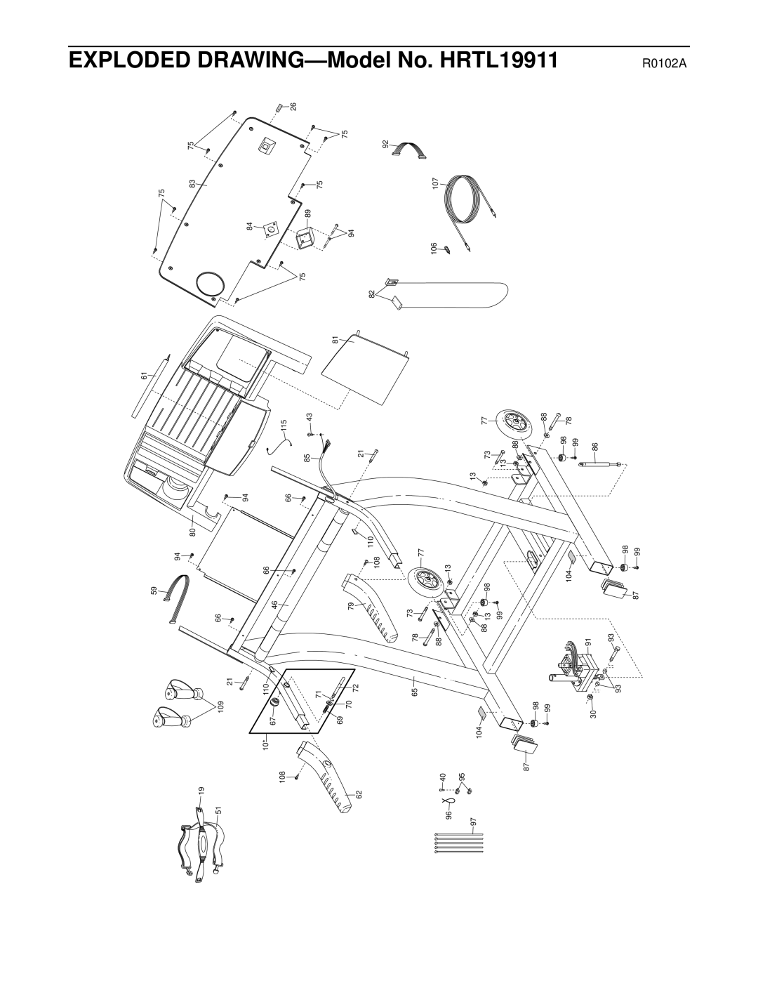 Healthrider 900hrc manual Exploded DRAWING-Model No. HRTL19911 