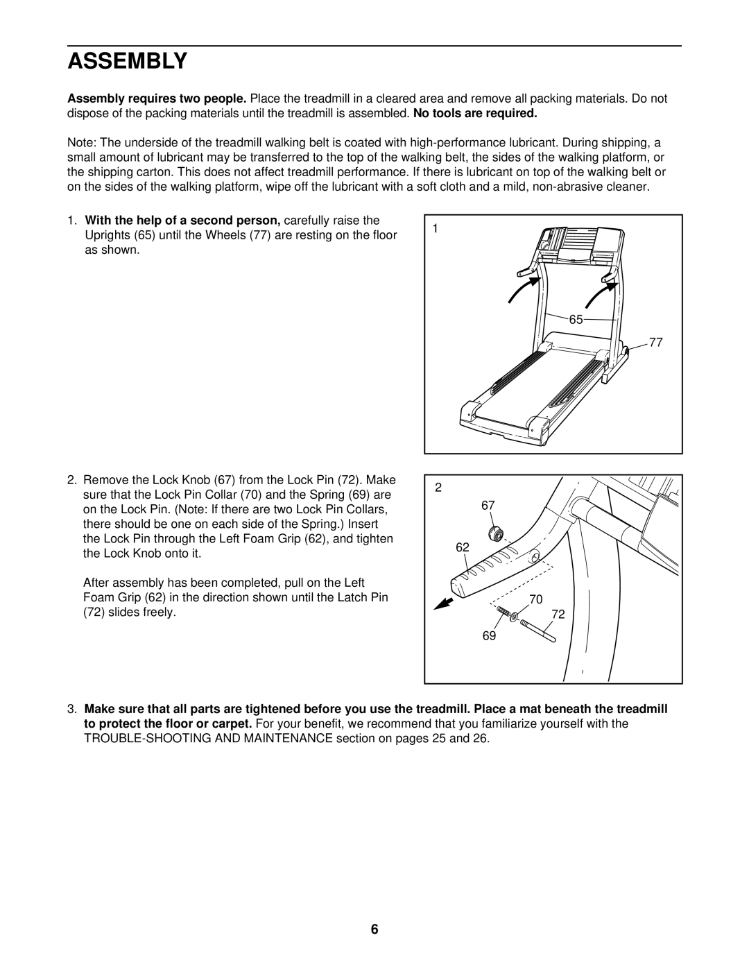 Healthrider 900hrc manual Assembly 