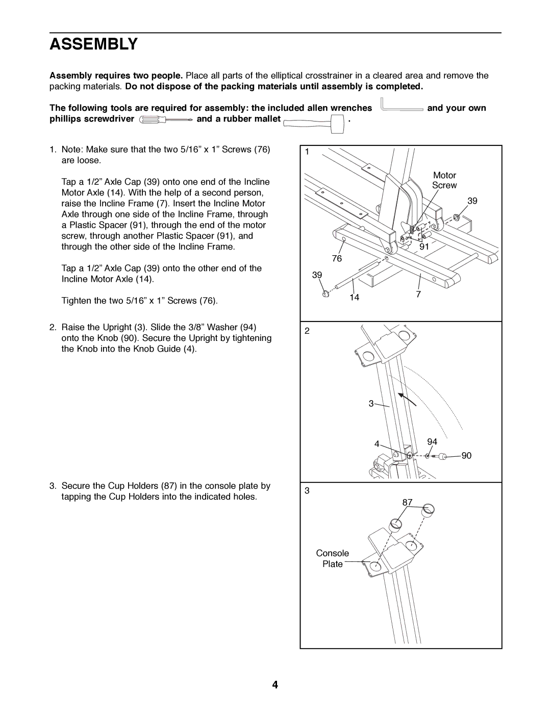 Healthrider E660 manual Assembly 