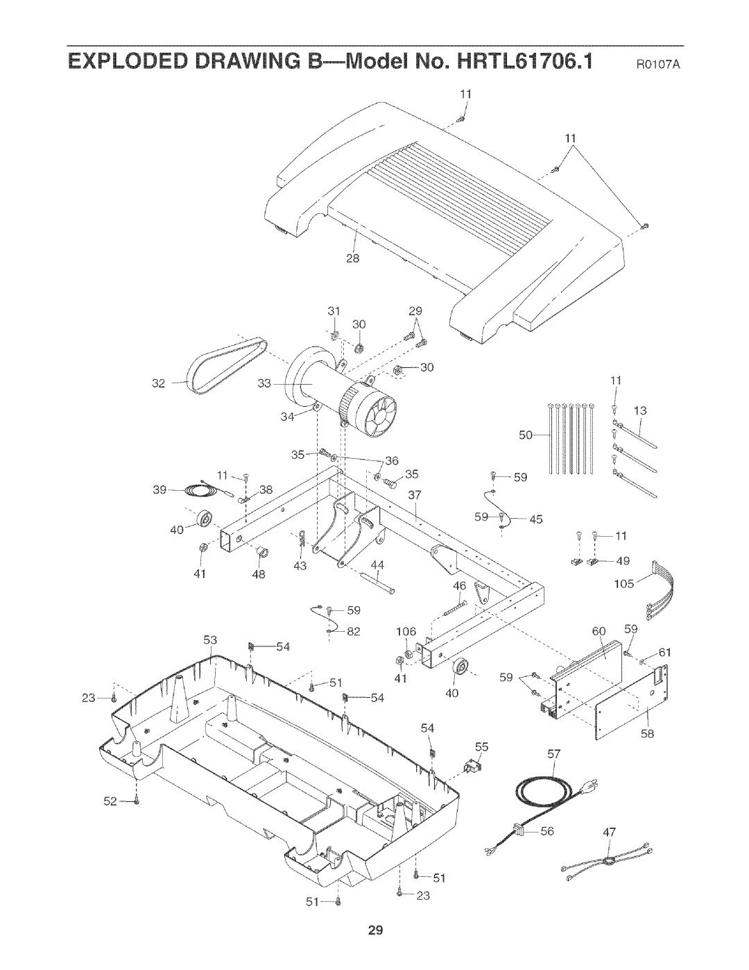 Healthrider H450I manual Exploded Drawing B--Model No. HRTL61706.1 Rolo7A 