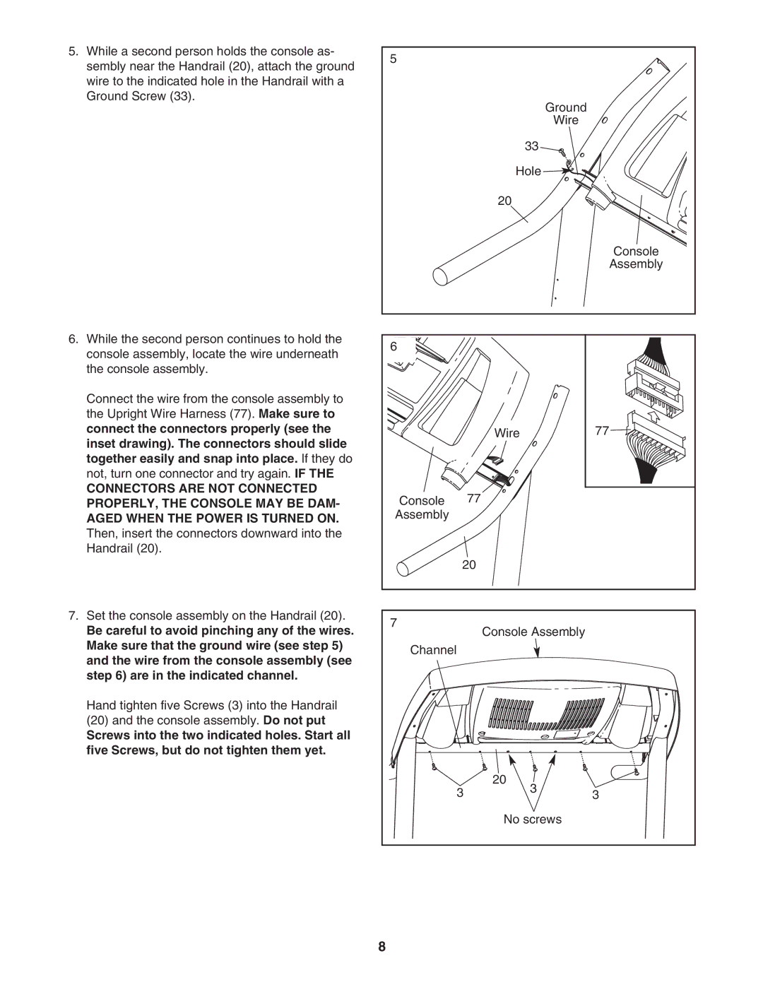 Healthrider H500i manual Connect the connectors properly see, Connectors are not Connected 