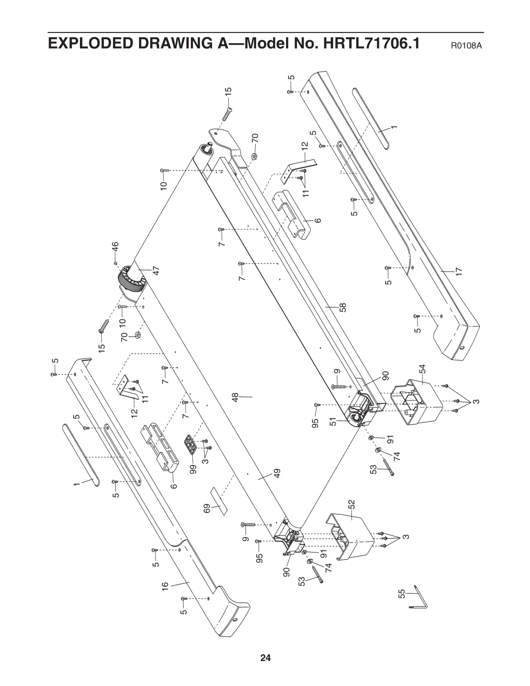 Healthrider H500i manual Exploded Drawing A-Model No HRTL71706 