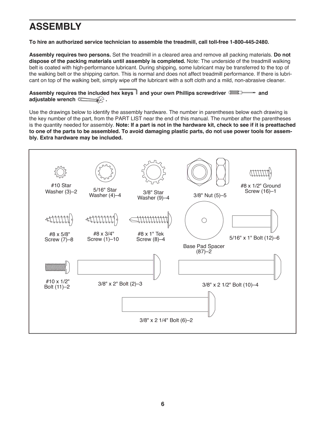 Healthrider H75t manual Assembly 