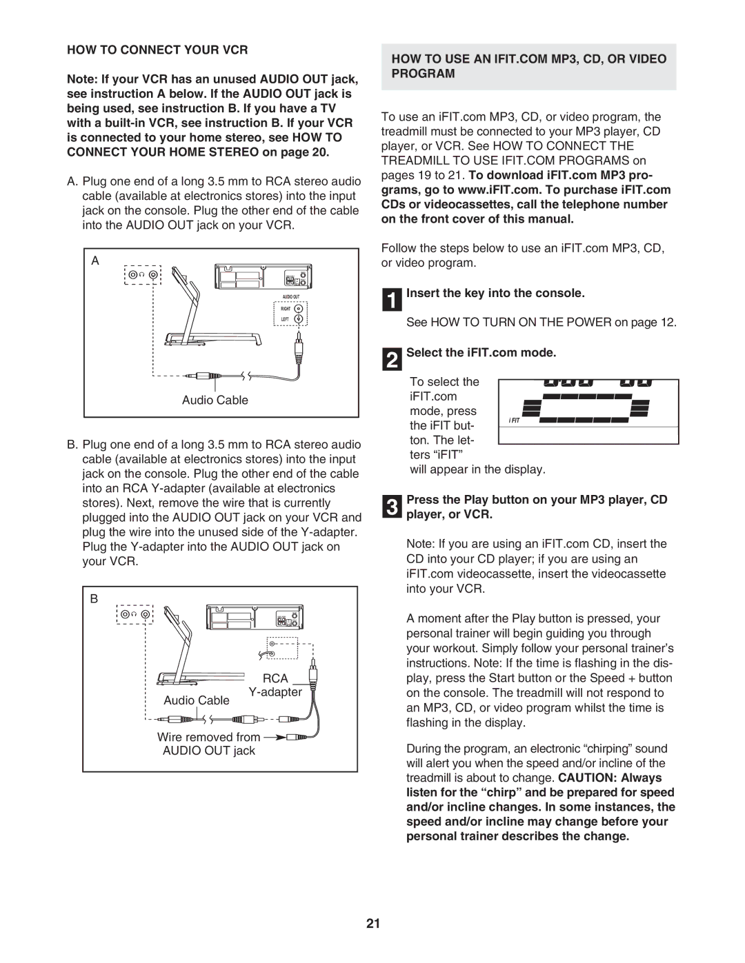 Healthrider HATL51205.0 manual HOW to Connect Your VCR, Press the Play button on your MP3 player, CD Player, or VCR 