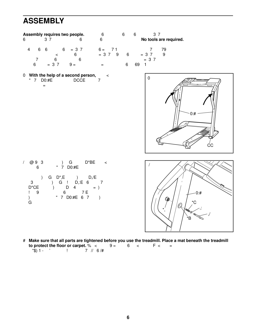 Healthrider HCTL05910 manual Assembly requires two people, With the help of a second person,carefully raise, 103 