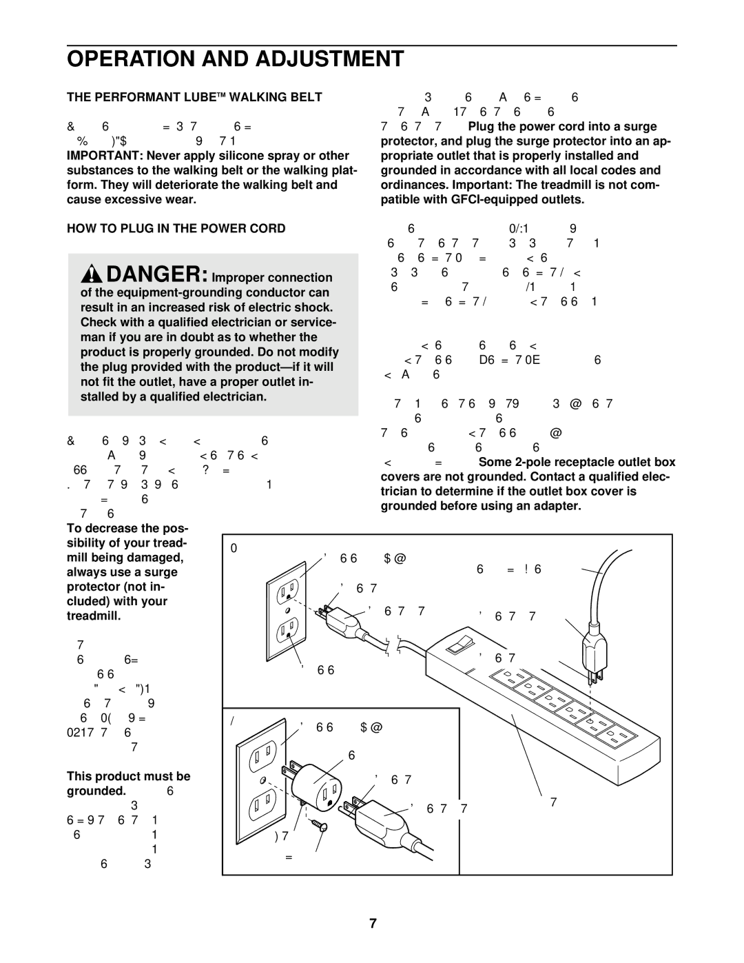 Healthrider HCTL05910 manual Operation and Adjustment, HOW to Plug in the Power Cord 