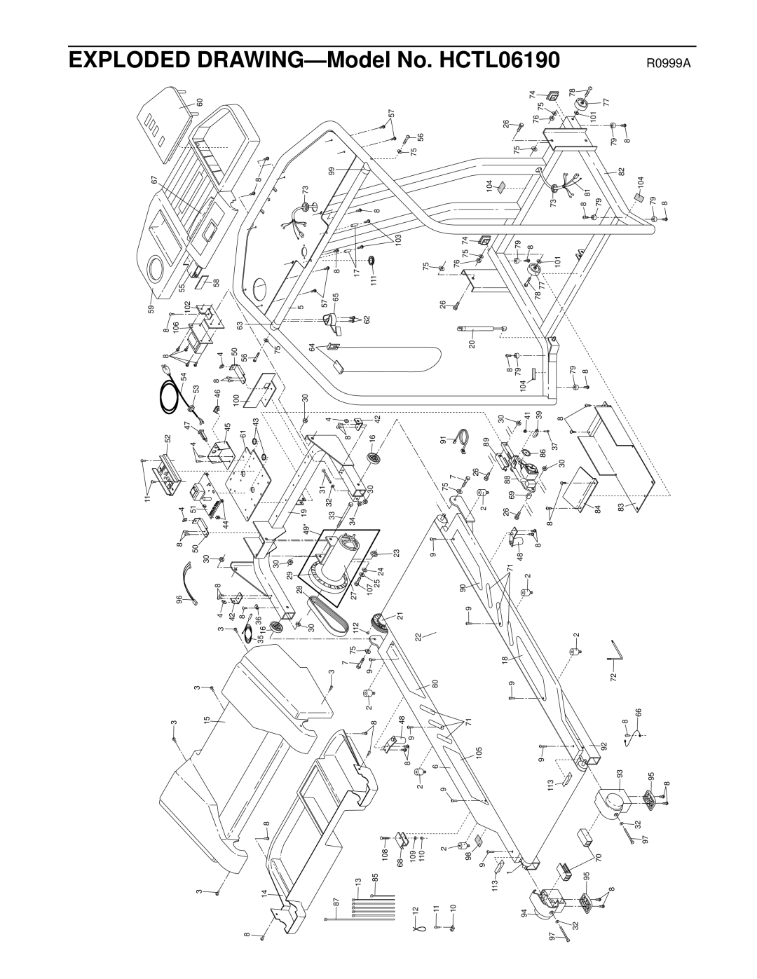 Healthrider HCTL06190 manual Exploded 