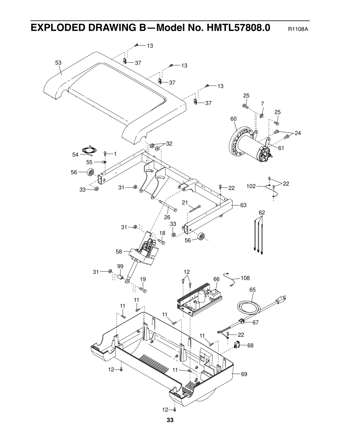 Healthrider HMTL57808 manual 102 108 