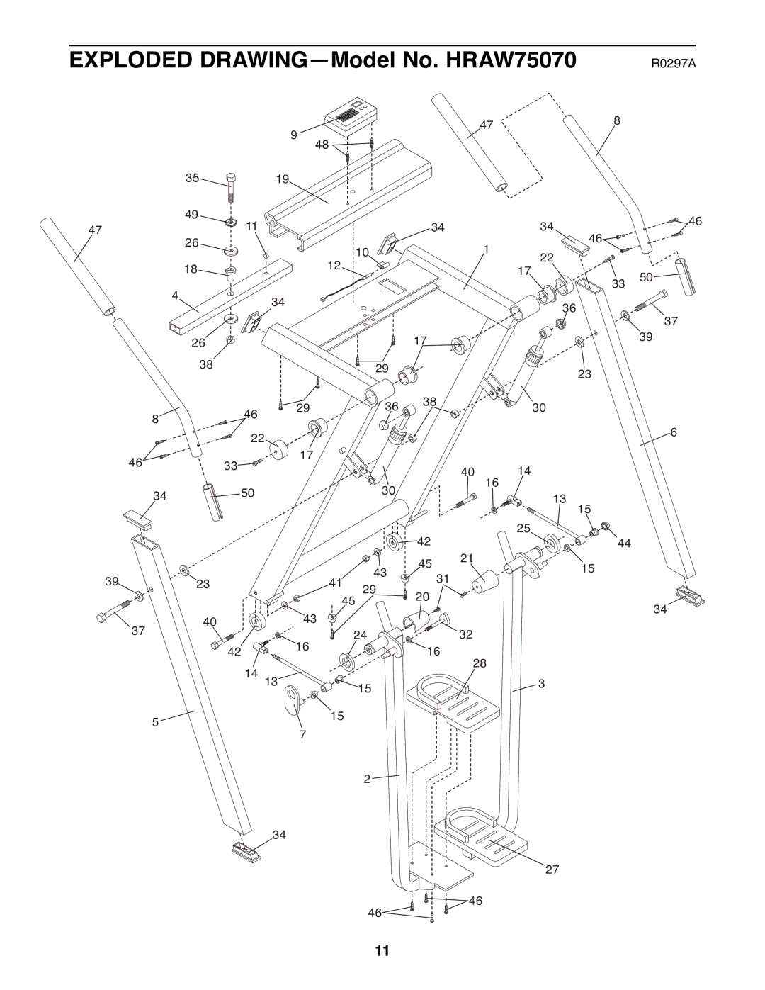 Healthrider manual Exploded DRAWINGÑModel No. HRAW75070 