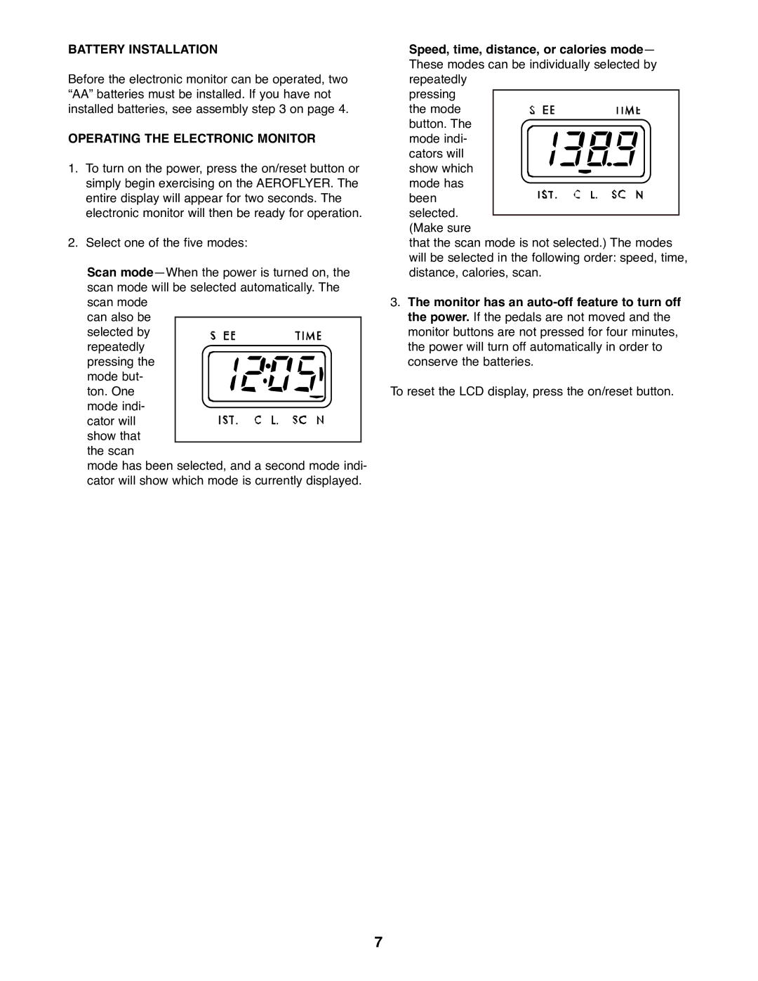 Healthrider HRAW75070 manual Battery Installation, Operating the Electronic Monitor 