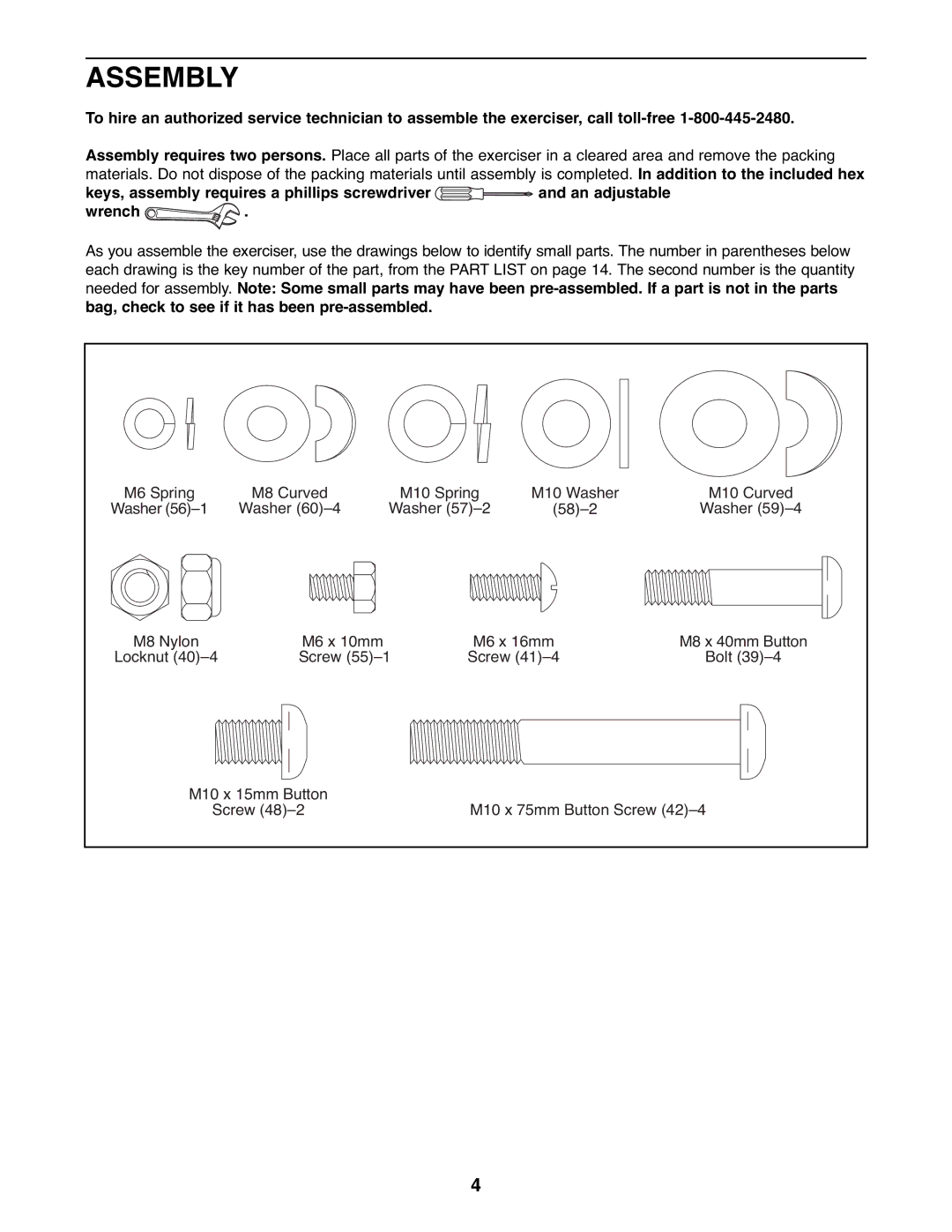 Healthrider HRCR4896.0 manual Assembly 