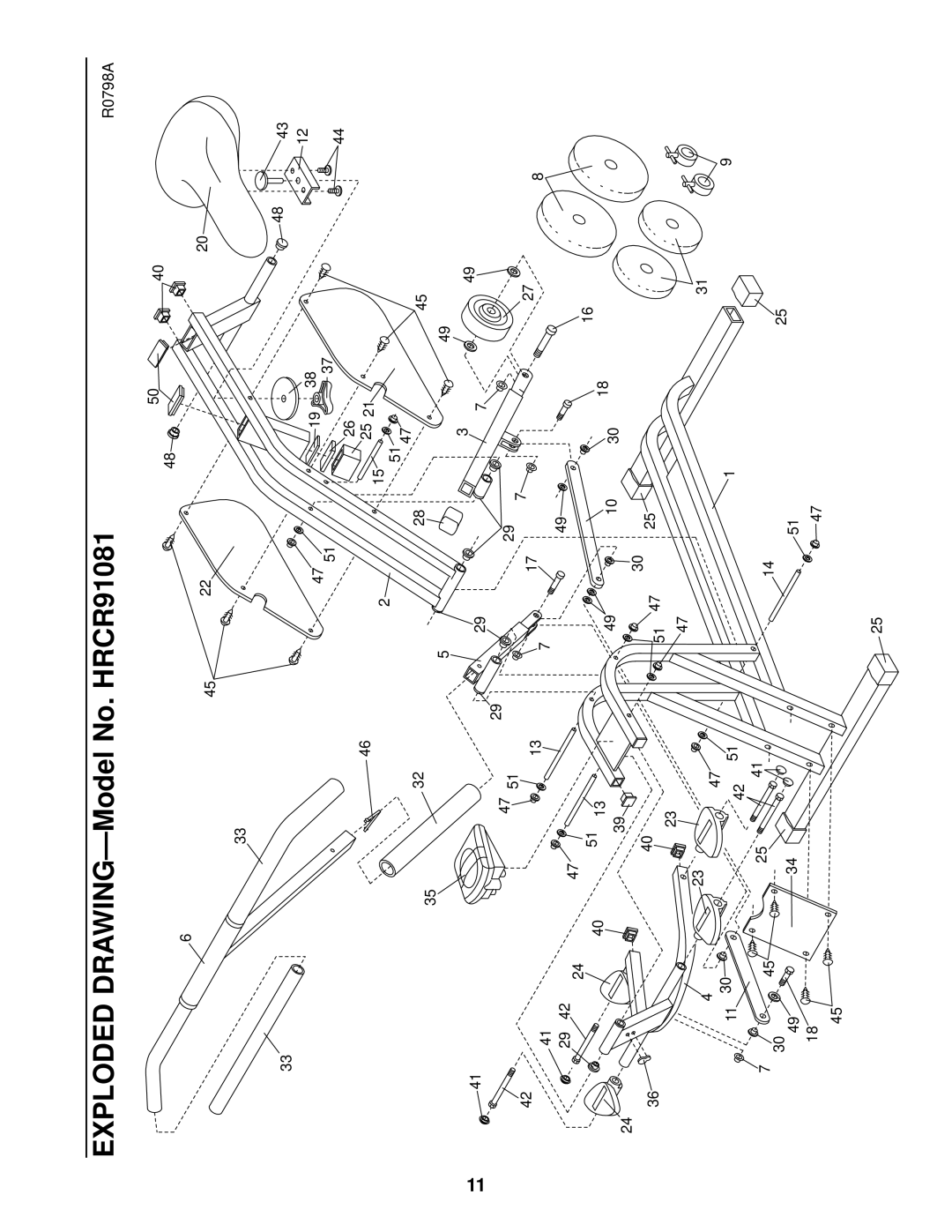 Healthrider HRCR91081 manual R0798A 5040 