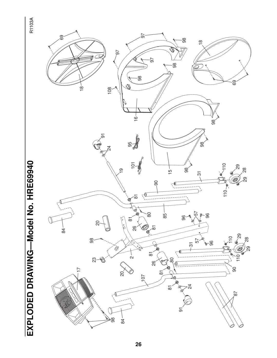 Healthrider HRE69940 manual R1103A 