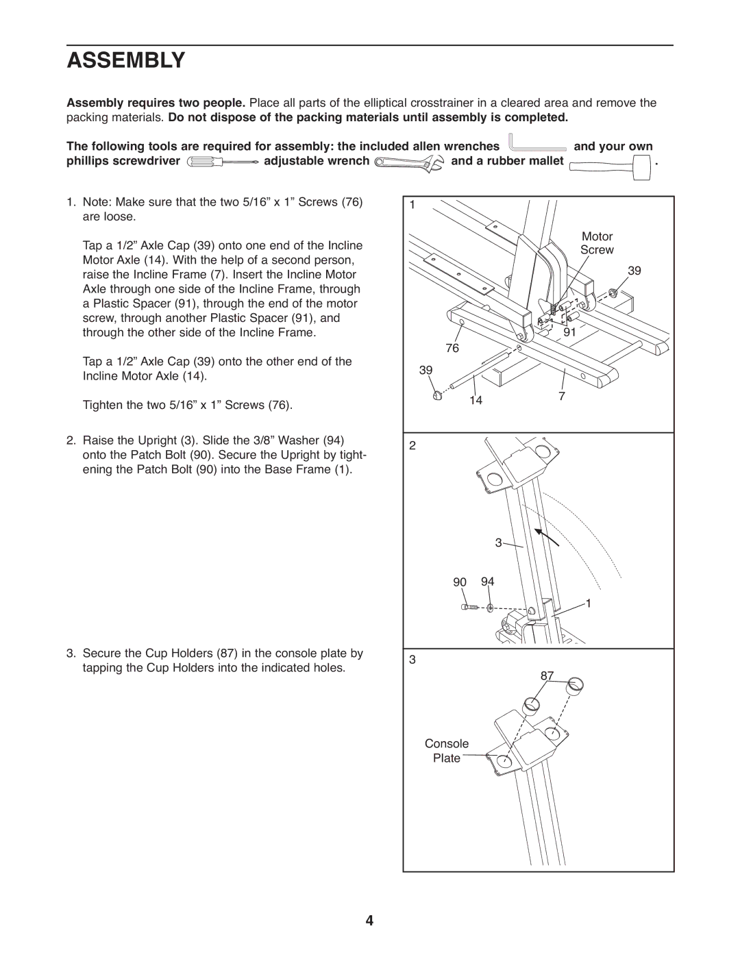 Healthrider HREL09982 manual Assembly 