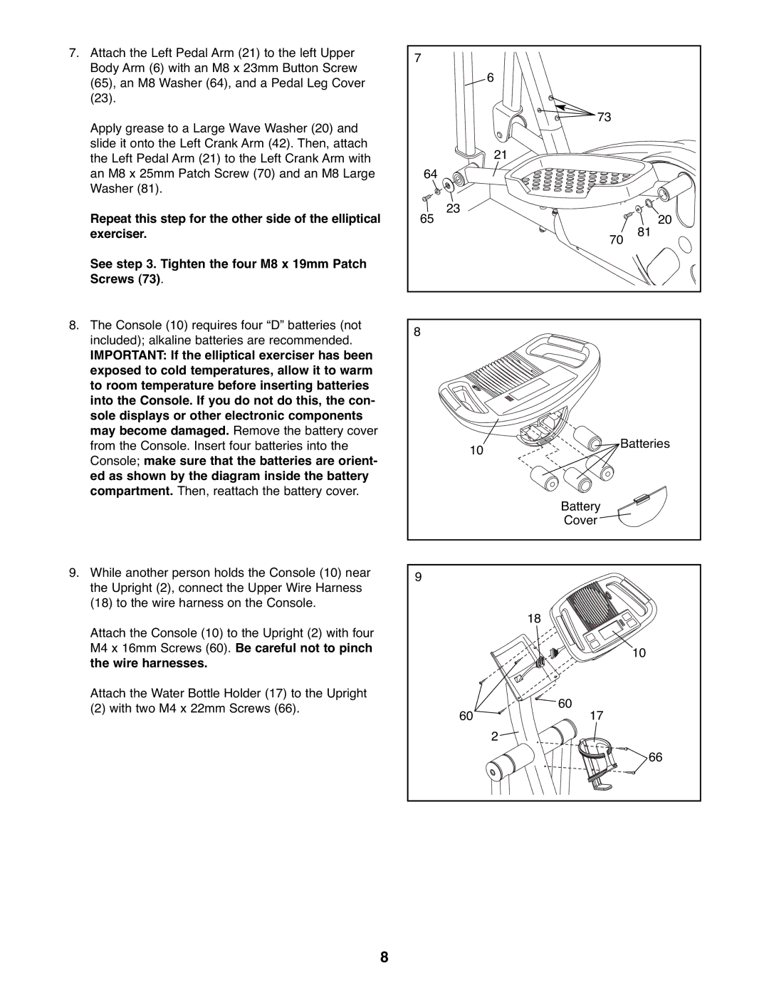 Healthrider HREL3226.0 manual Wire harnesses 