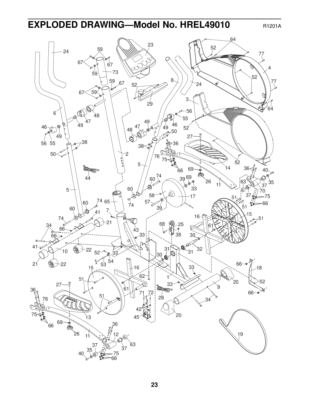 Healthrider HREL49010 manual R1201A 