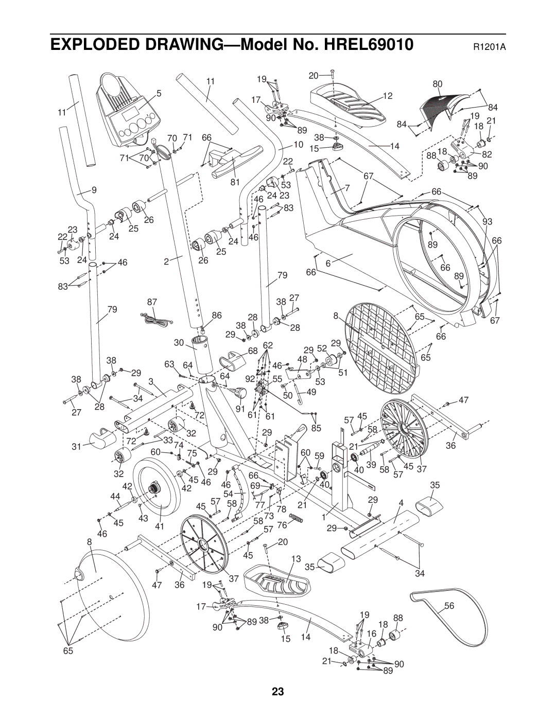 Healthrider HREL69010 manual R1201A 