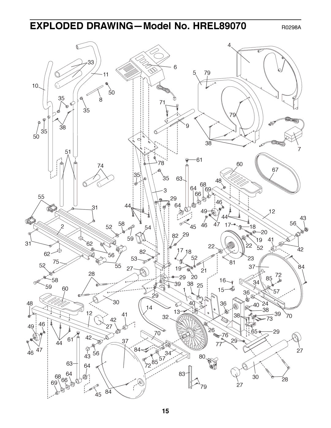 Healthrider manual Exploded DRAWINGÑModel No. HREL89070 