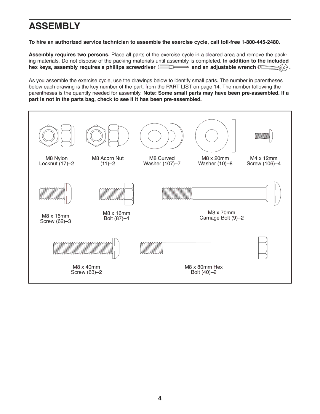 Healthrider HREX1395.0 manual Assembly 