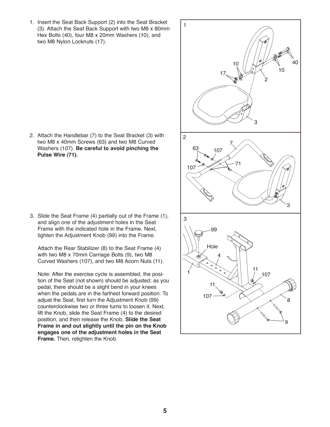 Healthrider HREX1395.0 manual Pulse Wire 