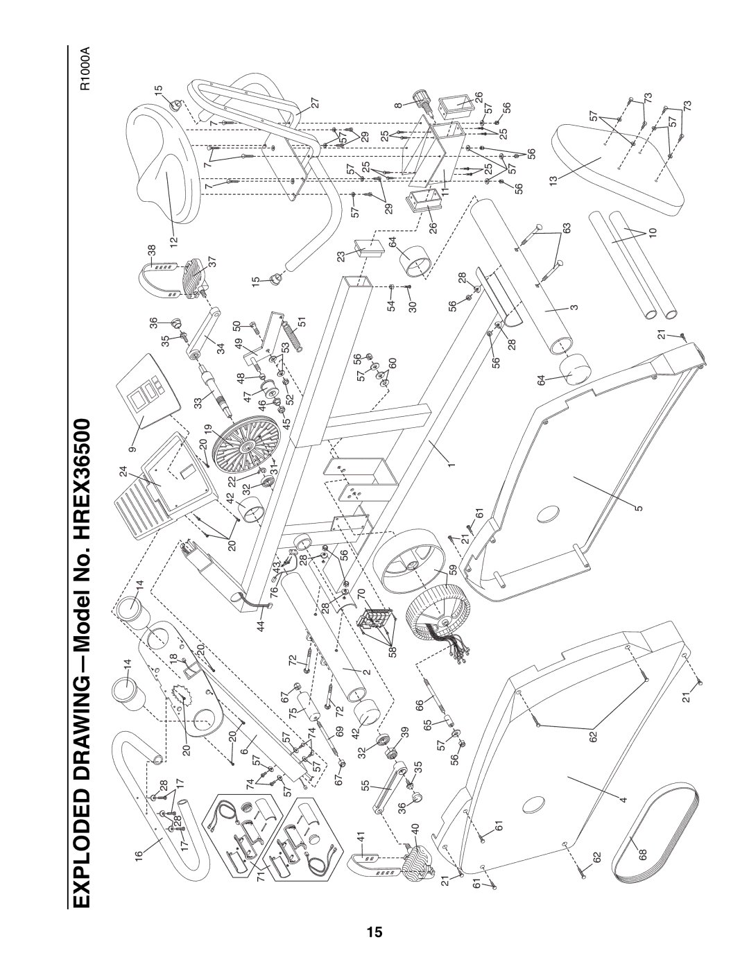 Healthrider HREX36500 manual 2157 6262 1073 