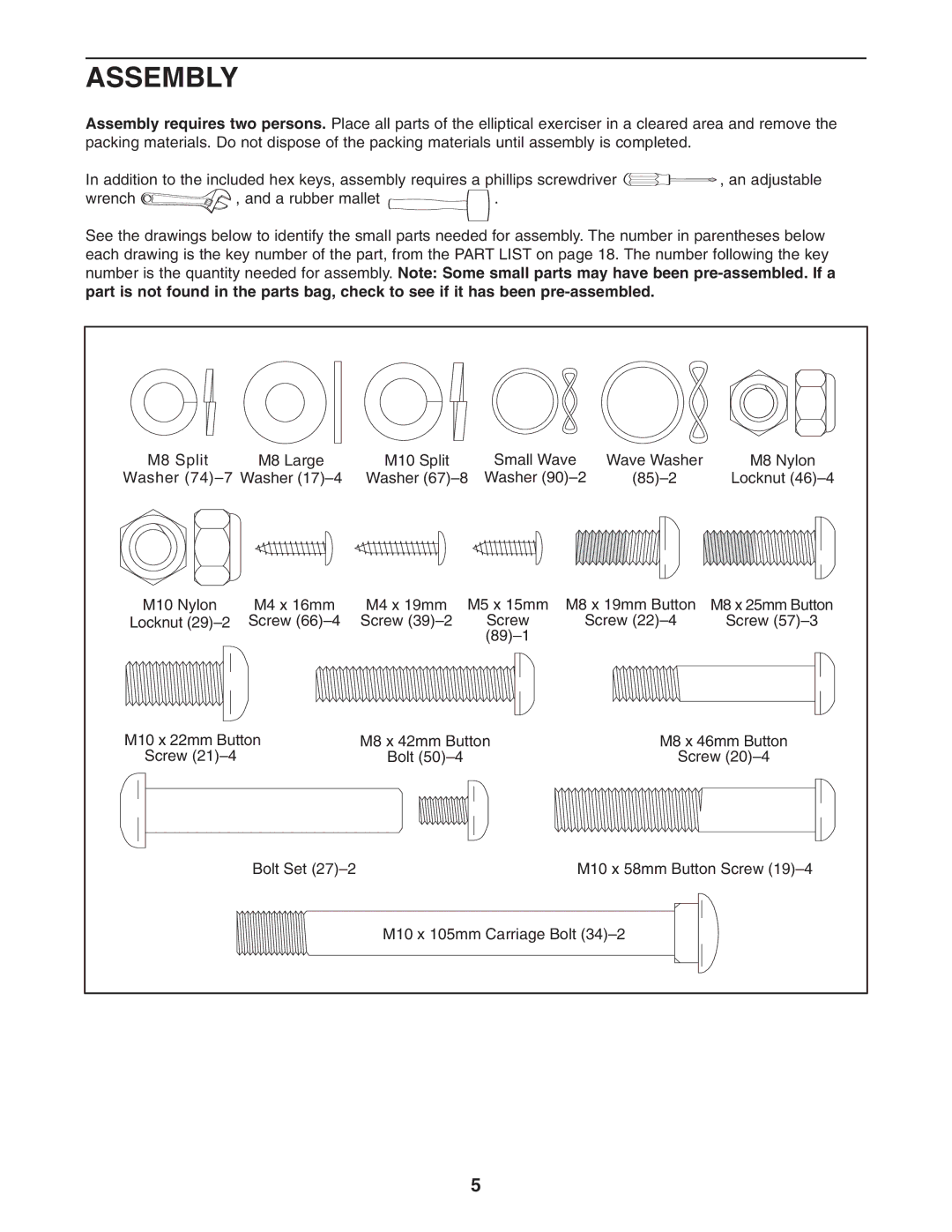 Healthrider HRMSEL2105.0 manual Assembly 