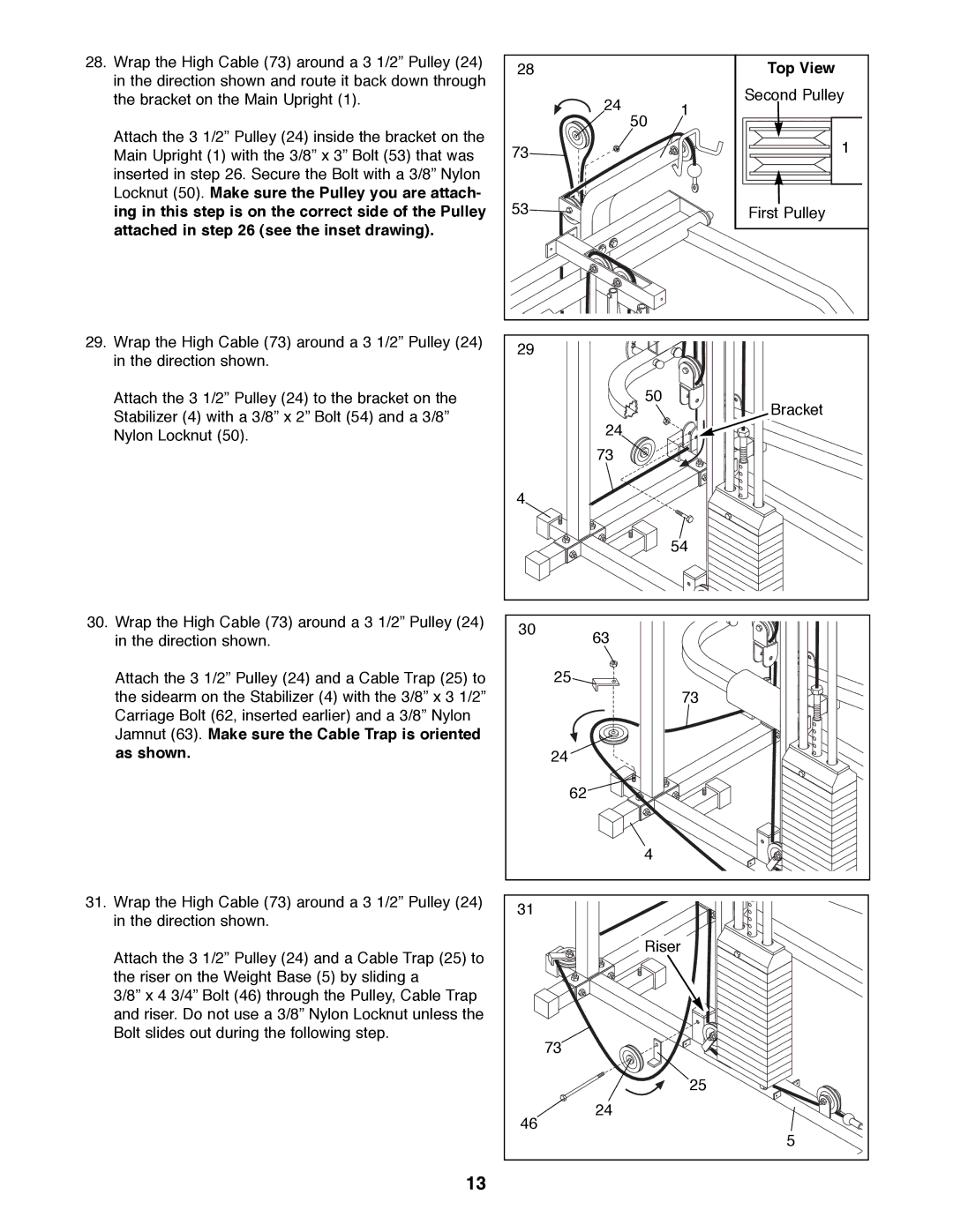 Healthrider HRSY23080 manual Top View 