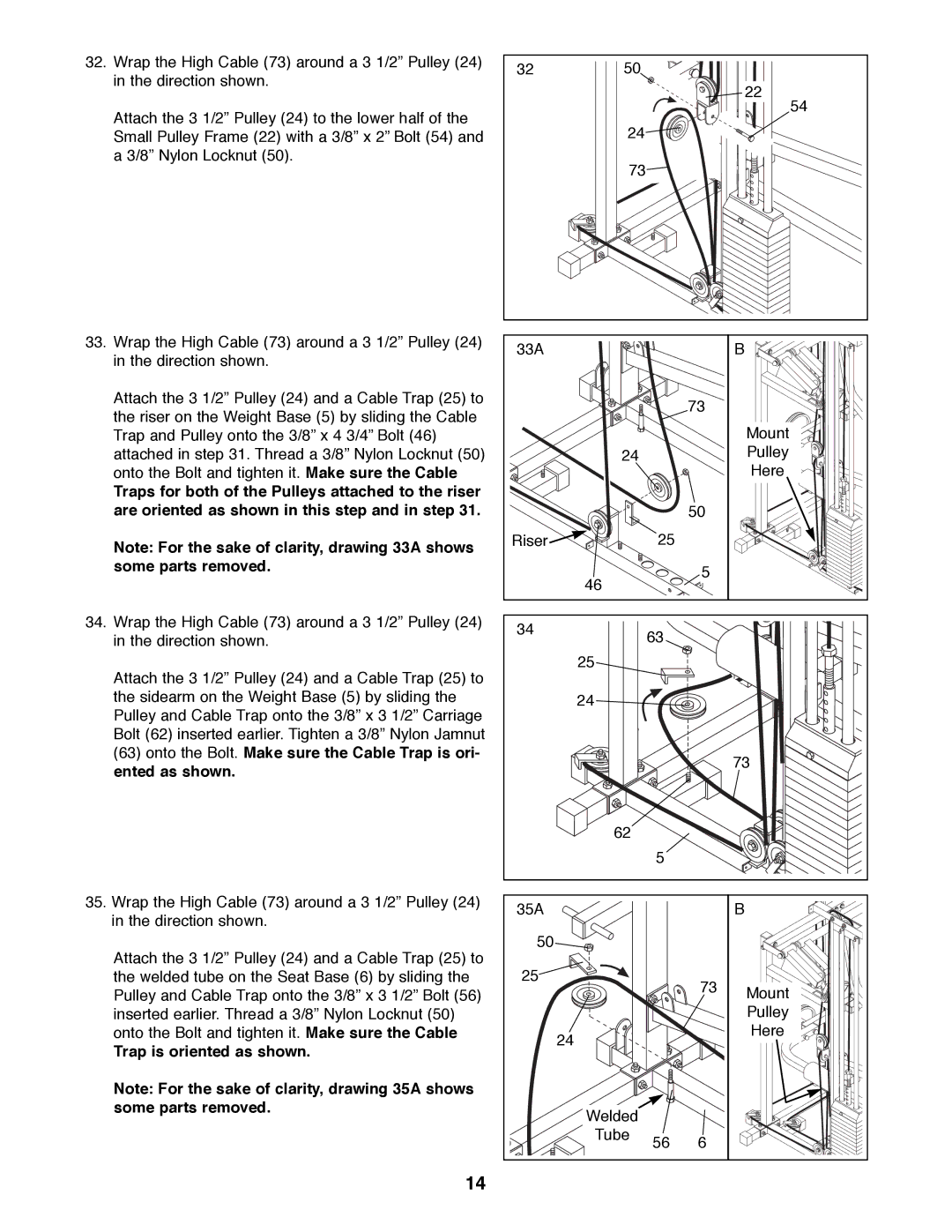 Healthrider HRSY23080 manual Trap is oriented as shown 