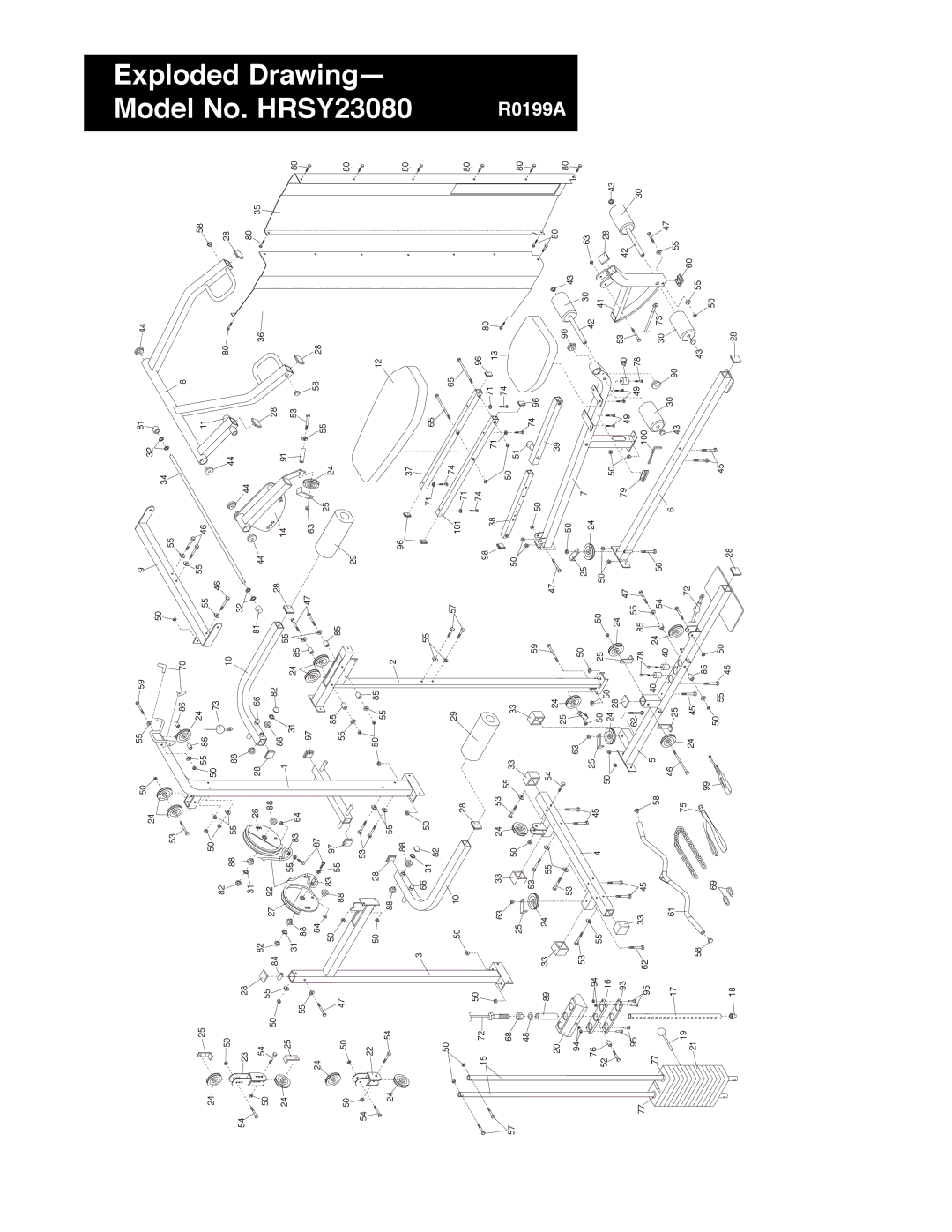 Healthrider manual Model Exploded DrawingÑ HRSY23080 