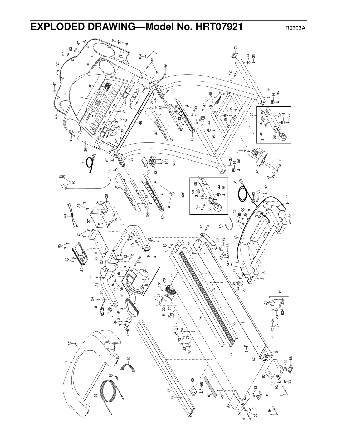 Healthrider HRT07921 manual Exploded 