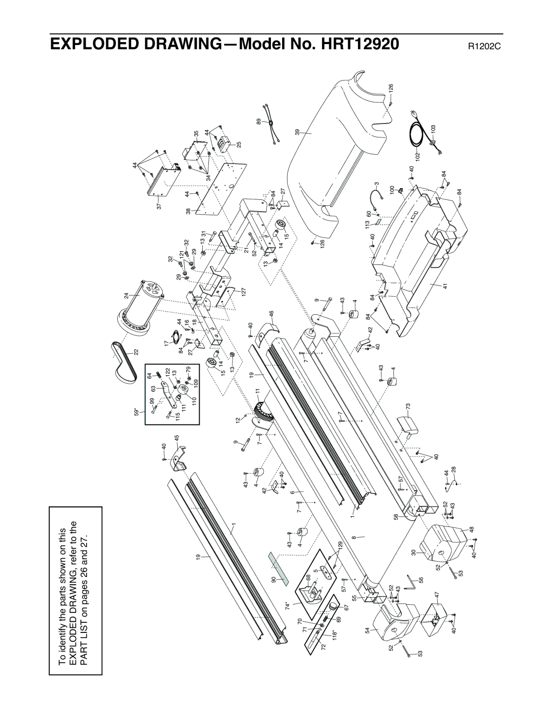 Healthrider manual DRAWING-Model No. HRT12920 