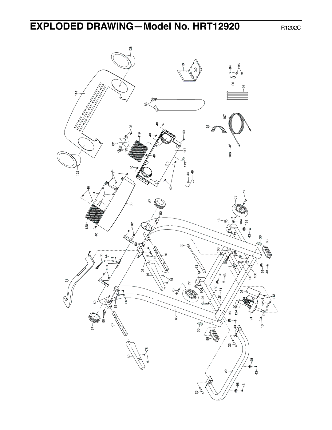 Healthrider manual Exploded DRAWING-Model No. HRT12920 