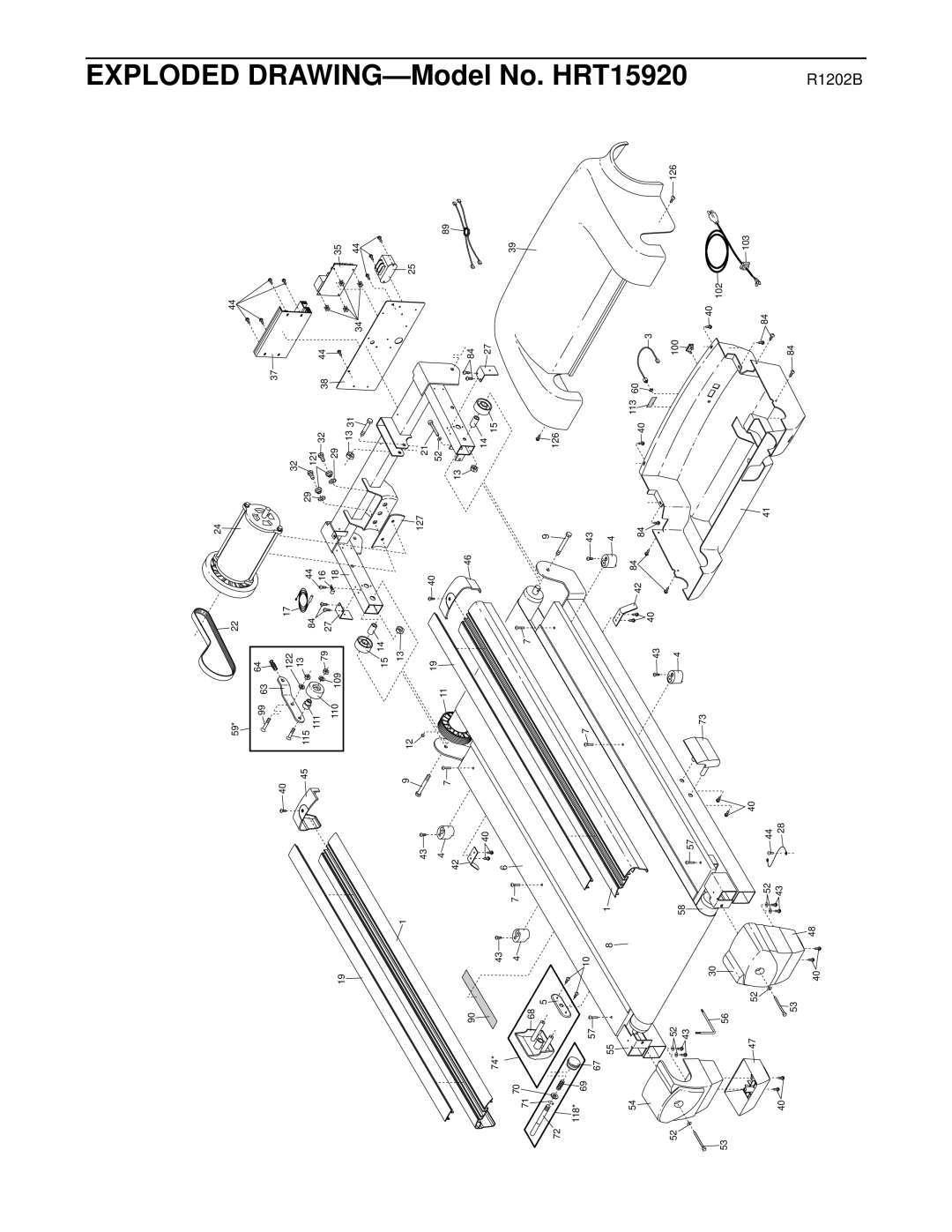 Healthrider manual Exploded DRAWING-Model No. HRT15920 