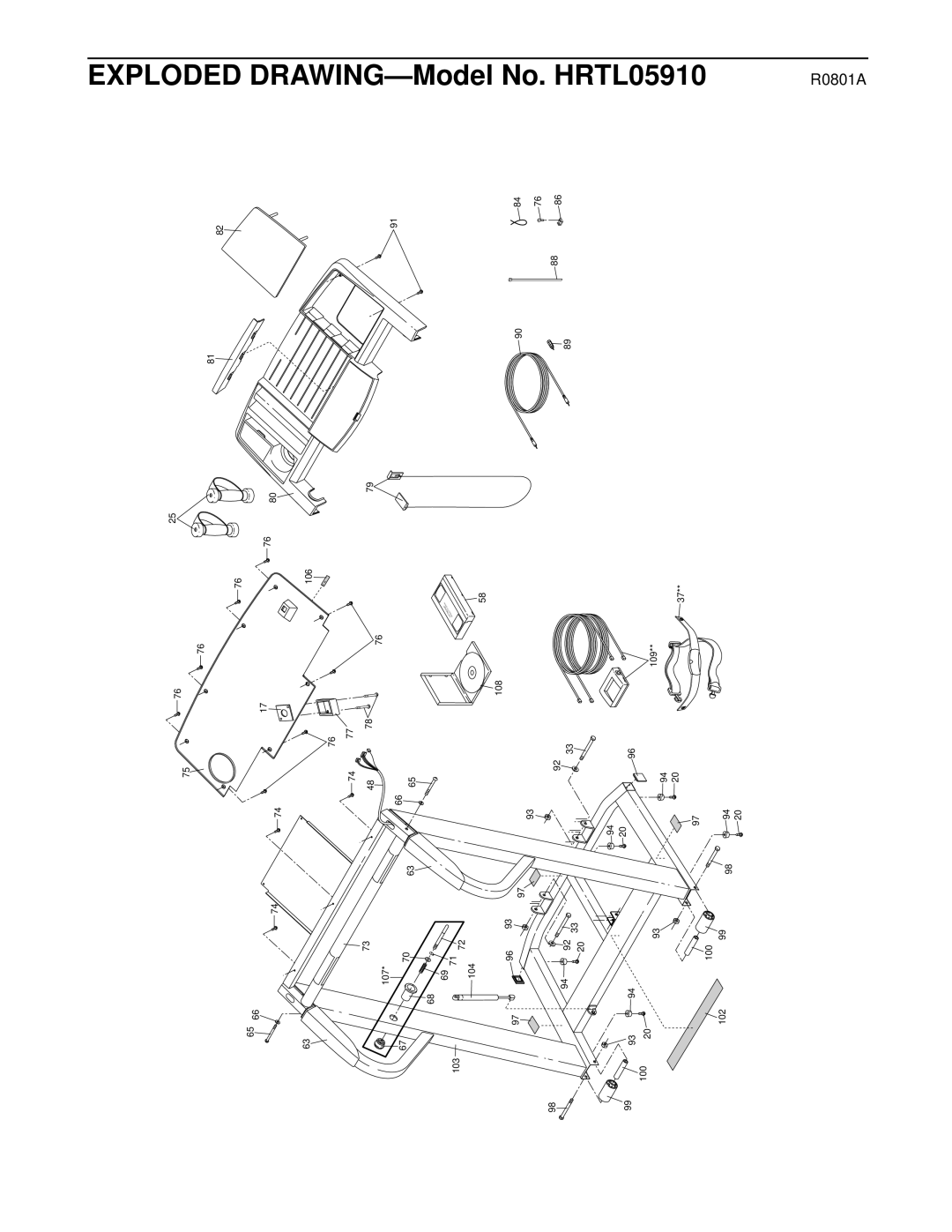 Healthrider s300i, HRTL05910 manual 107 103 104 106 