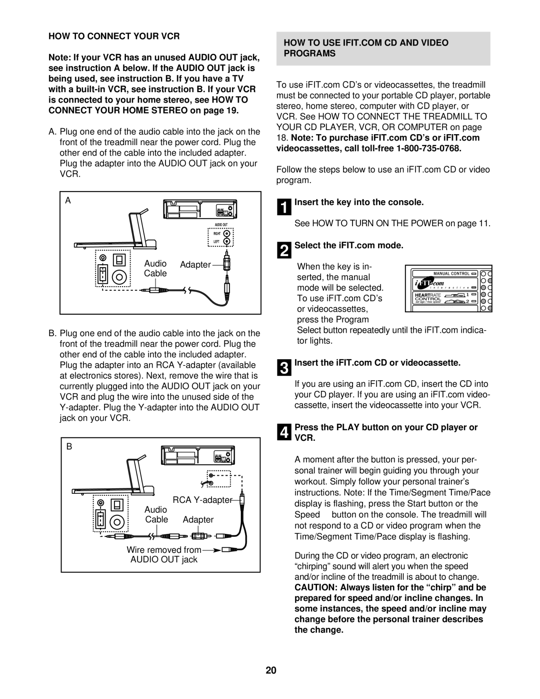 Healthrider HRTL07120 manual HOW to Connect Your VCR, Programs 