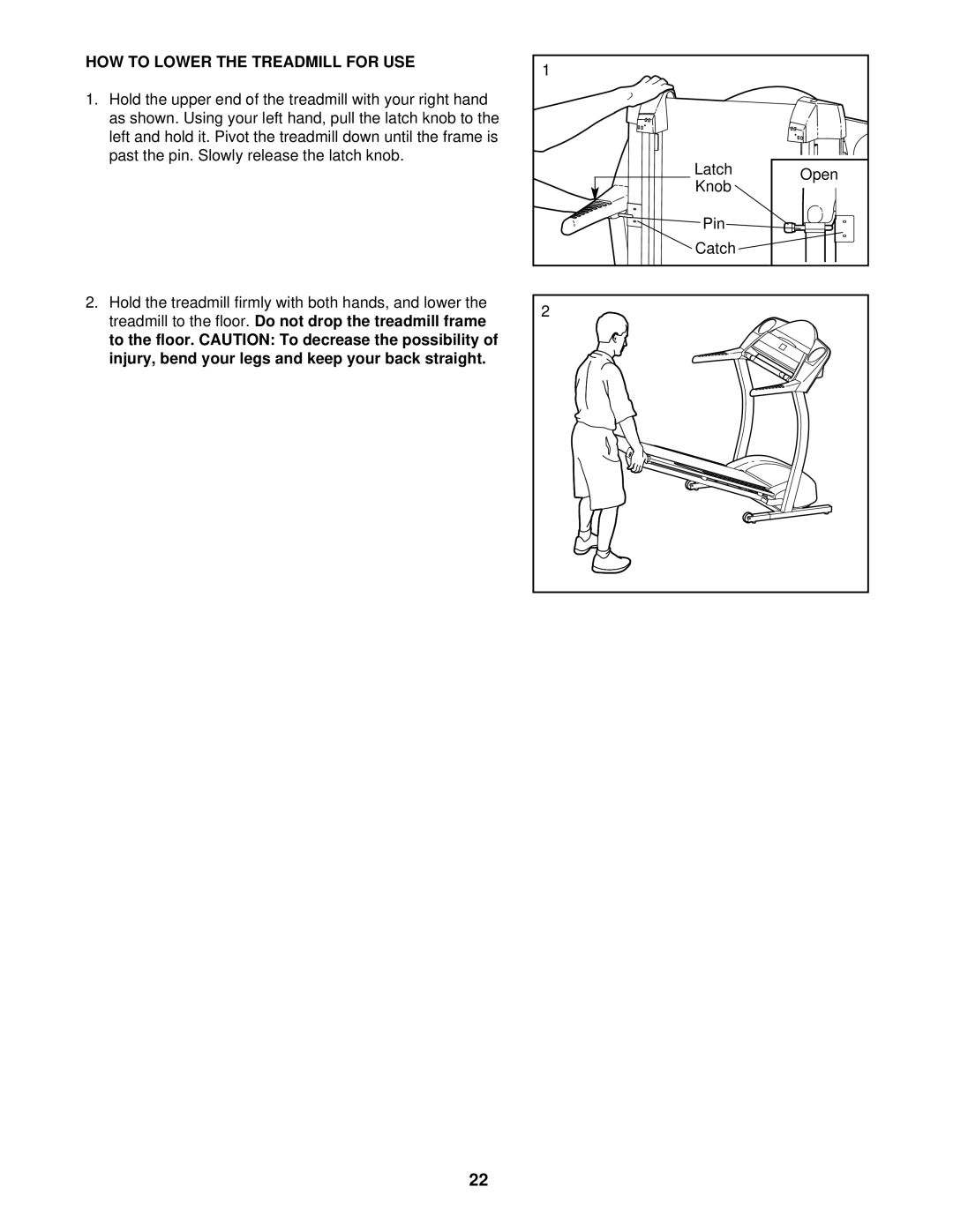 Healthrider HRTL08011 manual HOW to Lower the Treadmill for USE 