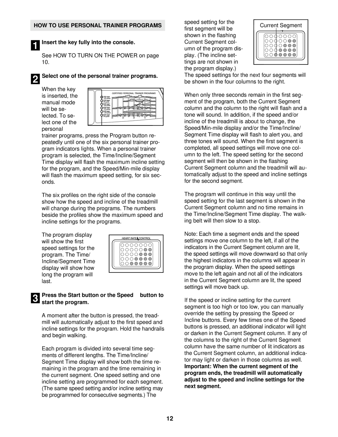 Healthrider HRTL08012 manual HOW to USE Personal Trainer Programs, Select one of the personal trainer programs 