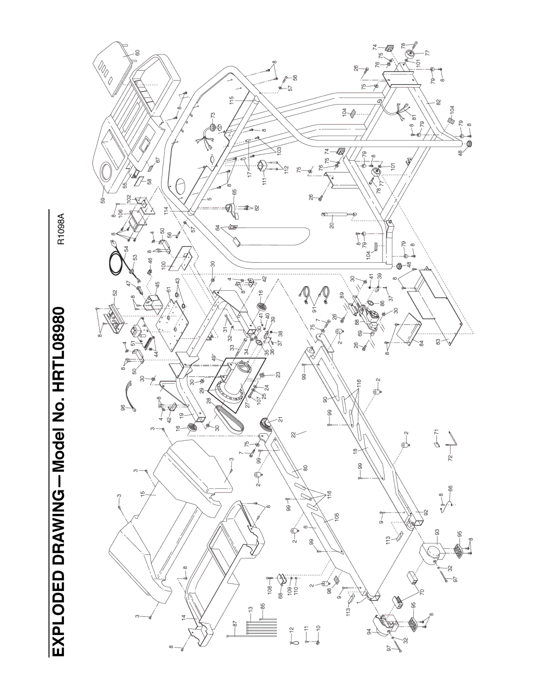 Healthrider manual Exploded DRAWINGÑModel No. HRTL08980 