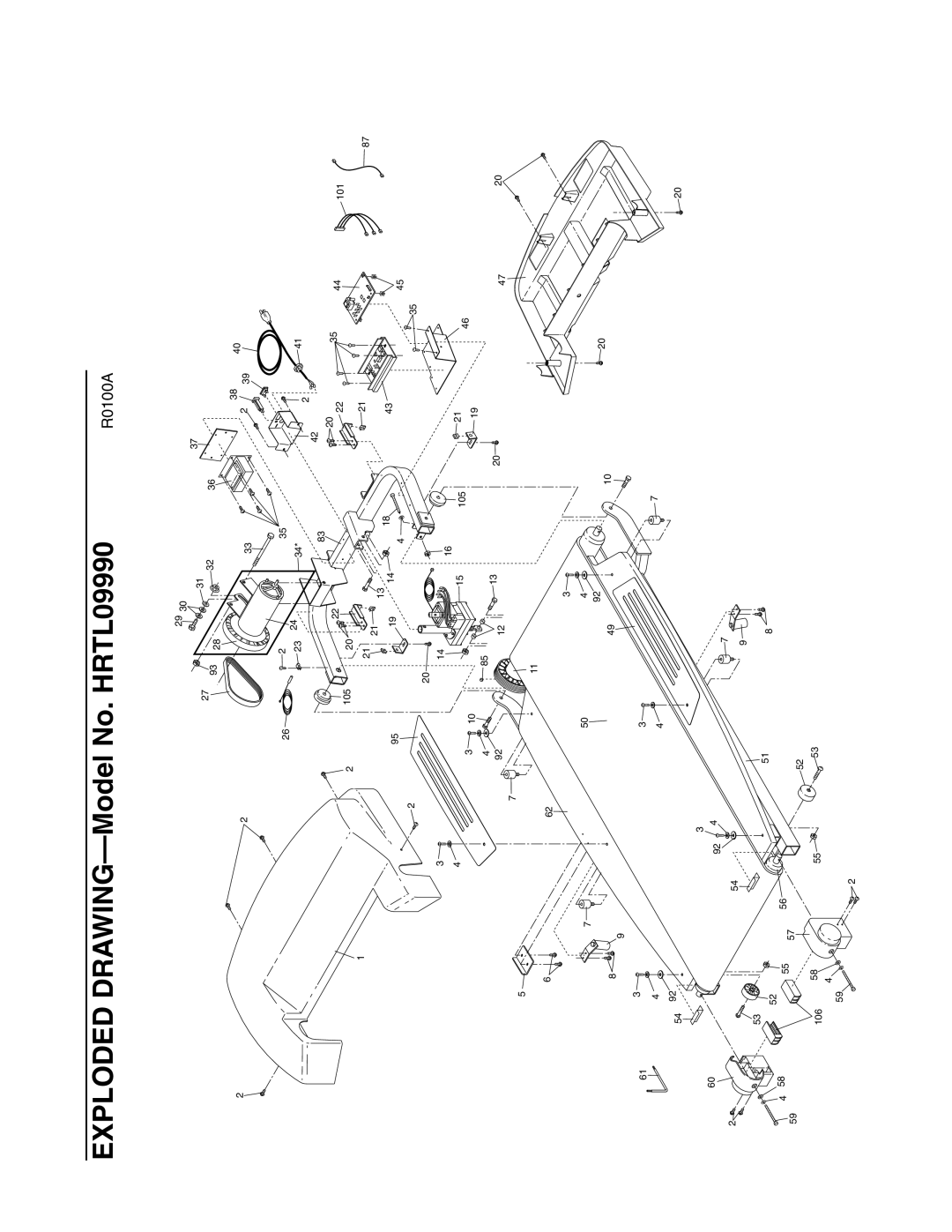 Healthrider manual Exploded DRAWING-Model No. HRTL09990 