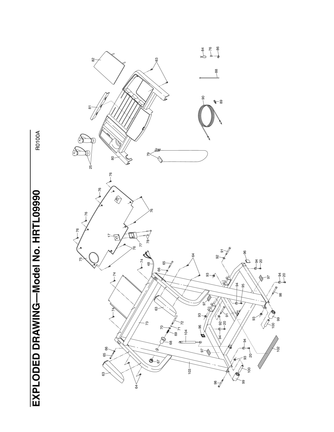 Healthrider HRTL09990 manual 103 104 100 102 