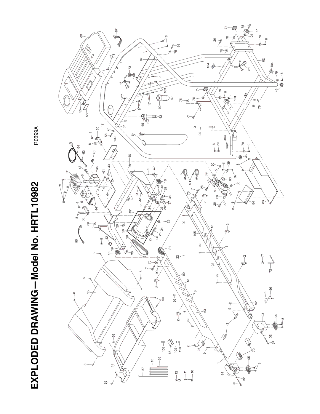 Healthrider manual Exploded DRAWINGÑModel No. HRTL10982 