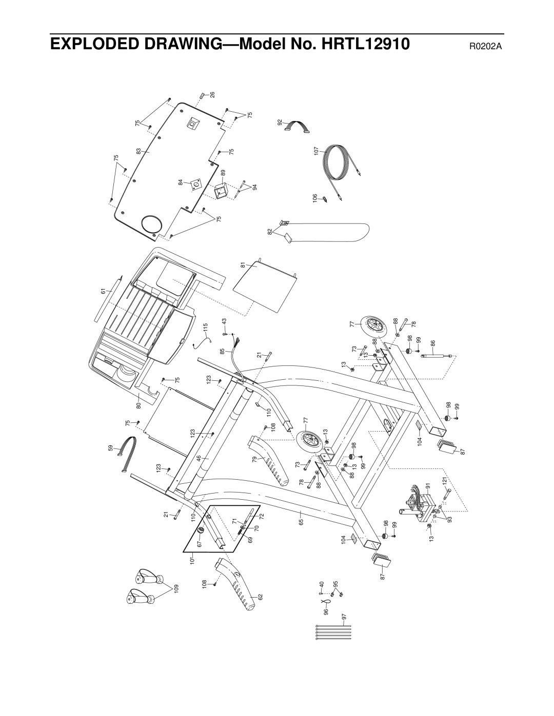 Healthrider manual Exploded DRAWING-Model No. HRTL12910 